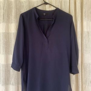Navy 3/4 sleeve Uniqlo Blouse